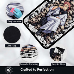 Ryomen Sukuna Area Rug | Jujutsu Kaisen King of Curses Floor Mat | Sukuna Throne Anime Rug | Torio Otaku Room Decor Carpet for Gaming Setup & Bedroom