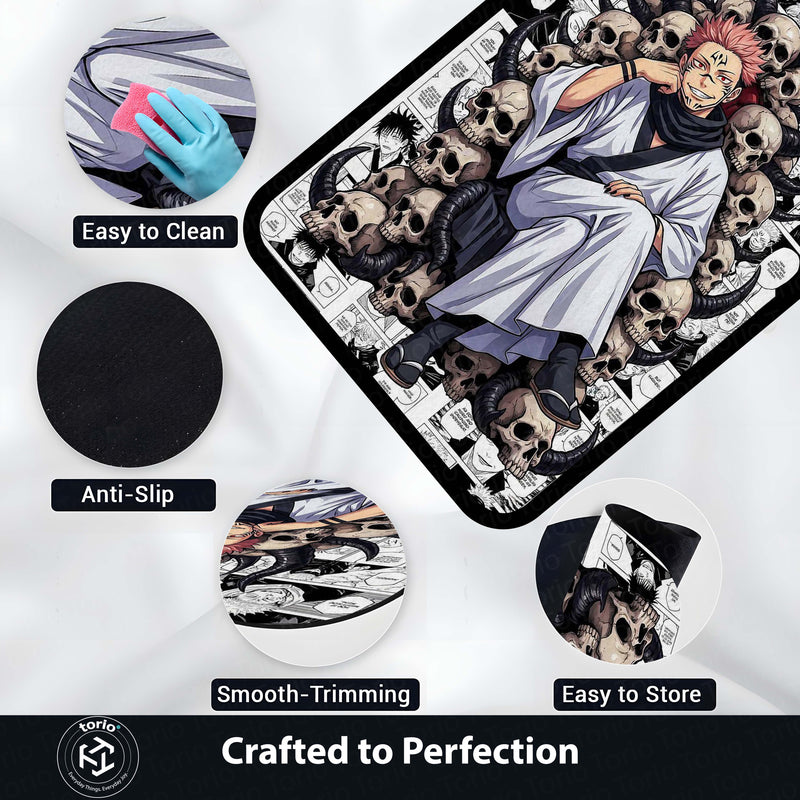 Ryomen Sukuna Area Rug | Jujutsu Kaisen King of Curses Floor Mat | Sukuna Throne Anime Rug | Torio Otaku Room Decor Carpet for Gaming Setup & Bedroom