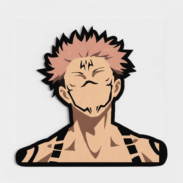 Ryomen Sukuna Cursed King Pose Floor Mat (3 mm Thick) | Jujutsu Kaisen Anime Cut-Out Rug for Bedroom, Gaming Room & Otaku Home Decor