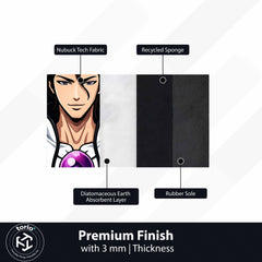 Sōsuke Aizen Butterfly Form Cut-out Flat Rug | Bleach Anime Flat Rug | Premium Soul Reaper Gaming Room Floor Decor