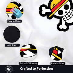 Straw Hat Pirate Skull Floor Mat (3 mm Thick) | Anime-Inspired Pirate Symbol Rug for Bedroom, Gaming Room & Otaku Decor