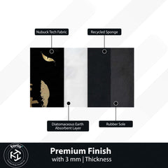 Black Samurai Cat Area Rug | Japanese Aesthetic Floor Mat | Dark Anime Style Cat Rug | Minimalist Decor Carpet for Bedroom, Gaming Room & Living Space