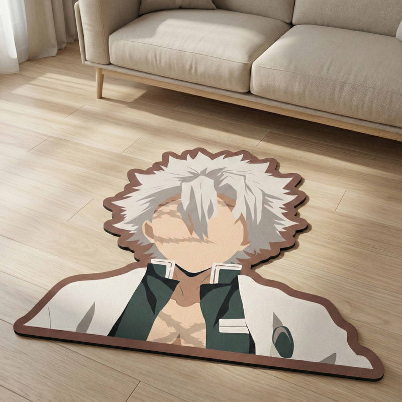 Sanemi Shinazugawa Inspired Anime Floor Mat (3 mm Thick) | Fierce Hashira Style Art for Anime Rooms, Gaming Setup & Otaku Decor