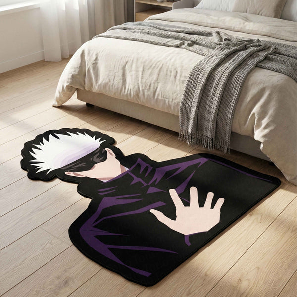 Satoru Gojo Blindfold Pose Floor Mat (3 mm Thick) | Jujutsu Kaisen Anime Cut-Out Rug for Bedroom, Gaming Room & Otaku Home Décor