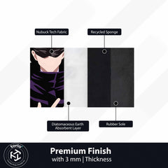 Satoru Gojo Blindfold Pose Floor Mat (3 mm Thick) | Jujutsu Kaisen Anime Cut-Out Rug for Bedroom, Gaming Room & Otaku Home Décor