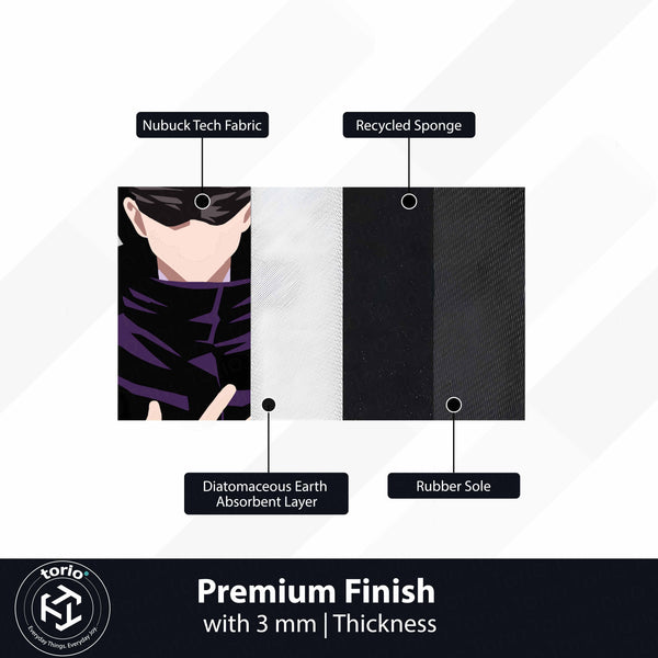 Satoru Gojo Blindfold Pose Floor Mat (3 mm Thick) | Jujutsu Kaisen Anime Cut-Out Rug for Bedroom, Gaming Room & Otaku Home Décor