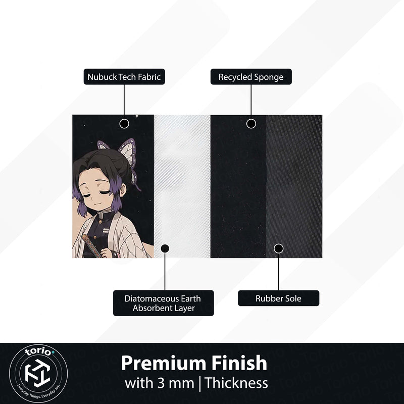 Shinobu Kocho Demon Slayer Area Flat Rug | Insect Hashira Moonlit Anime Area Flat Rug | Premium Anime Bedroom & Gaming Room Floor Decor