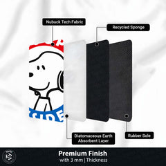 Snoopy President Round Rug | Cute Snoopy Cartoon Floor Mat | Anti-Slip 3 mm Absorbent Circle Rug for Bedroom, Gaming Room & Kids Room Decor