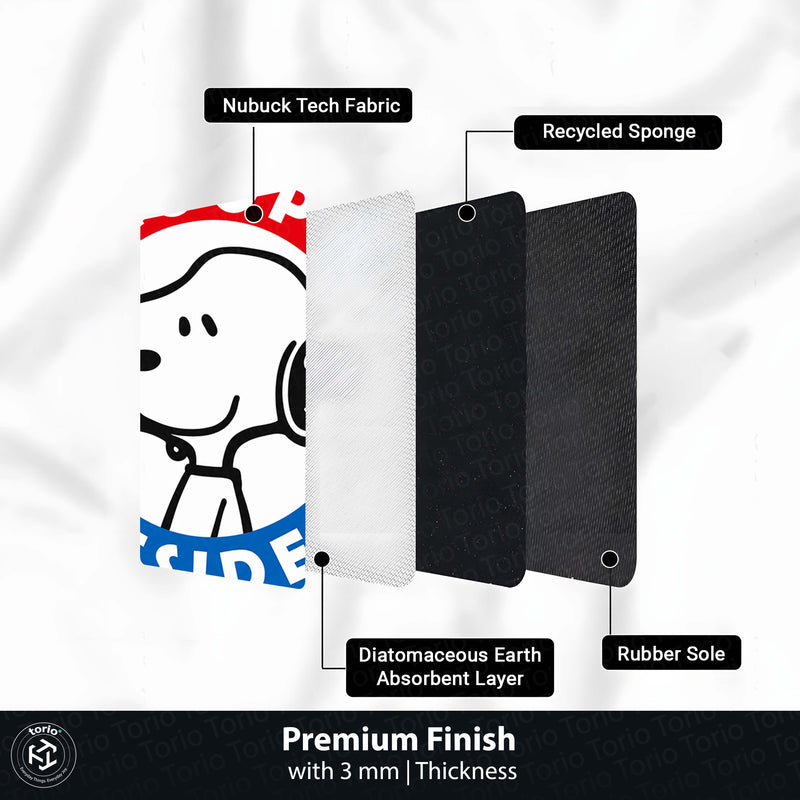 Snoopy President Round Rug | Cute Snoopy Cartoon Floor Mat | Anti-Slip 3 mm Absorbent Circle Rug for Bedroom, Gaming Room & Kids Room Decor