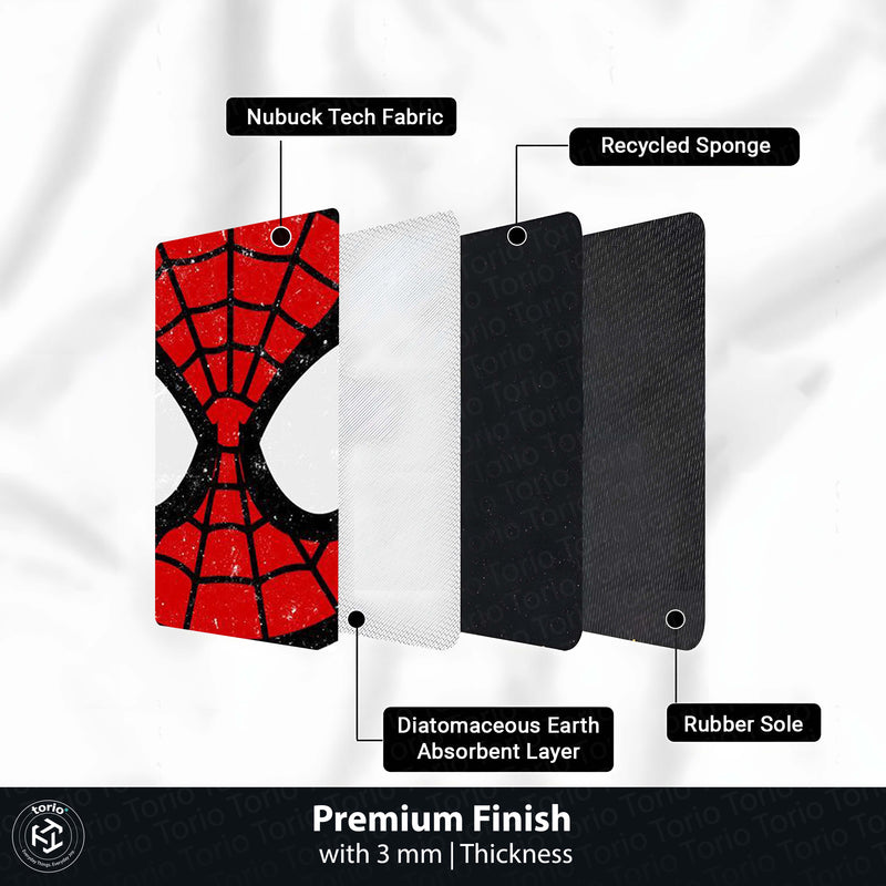 Spider-Man Face Round Rug | Marvel Superhero Inspired Floor Mat | Anti-Slip 3 mm Absorbent Circle Rug for Bedroom, Gaming Room & Kids Room