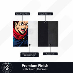 Yuji Itadori Punch Cut-out Flat Rug | Jujutsu Kaisen Anime Flat Rug | Premium Sorcerer Gaming Room Floor Decor