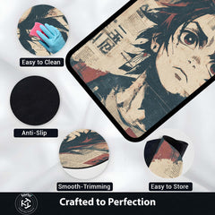 Tanjiro Kamado Anime Area Rug | Demon Slayer Floor Mat | Japanese Manga Style Rug for Bedroom, Gaming Room & Otaku Decor