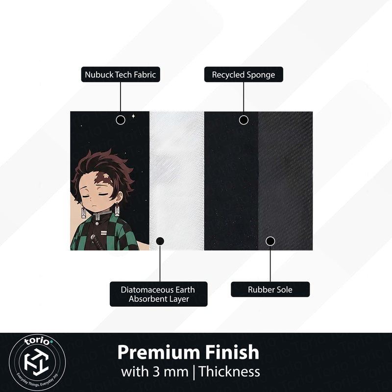 Tanjiro Kamado Demon Slayer Area Flat Rug | Moonlit Anime Hero Area Flat Rug | Premium Anime Bedroom & Gaming Room Floor Decor