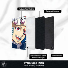 Demon Slayer Tengen Uzui Round Rug | Sound Hashira Anime Floor Mat | Anti-Slip 3 mm Absorbent Circle Rug for Bedroom, Gaming Room & Anime Fans