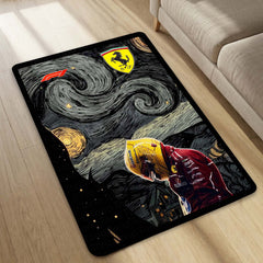 Carlos Sainz Jr. F1 Starry Night  | Formula 1 Racing Champion Wall Hanging | Unique Motorsport & Fine Art Mashup for Fan Cave