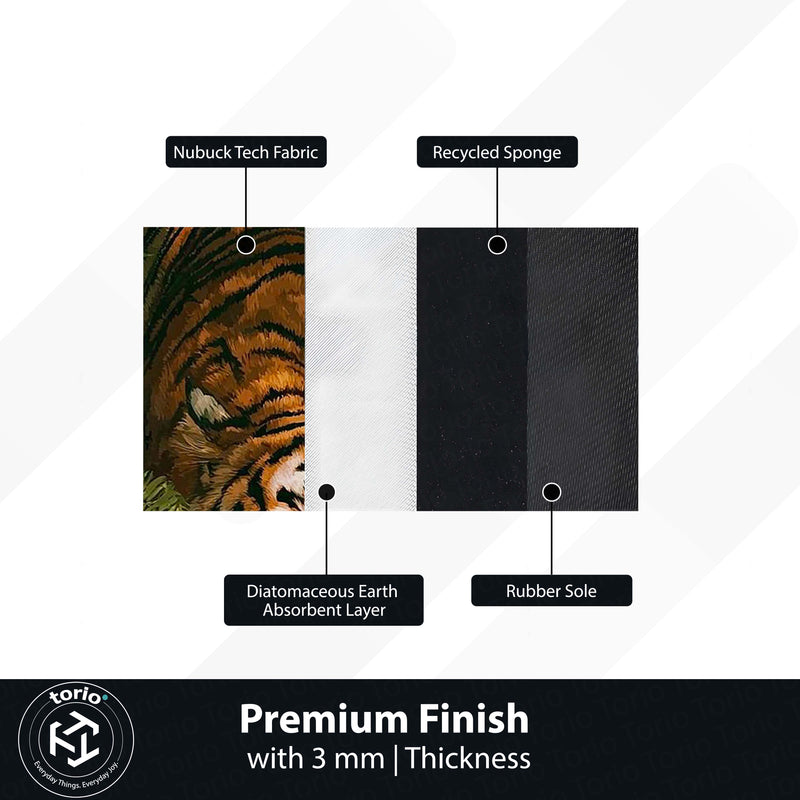 Sleeping Tiger Jungle Area Rug | Wildlife Animal Floor Mat | Nature Theme Rug for Bedroom, Living Room & Gaming Room Decor