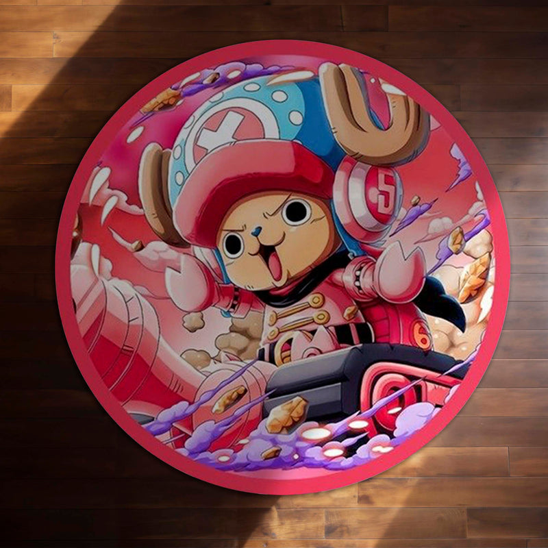 Tony Tony Chopper Round Rug | One Piece Anime Circle Floor Mat | Anti-Slip 3 mm Absorbent Rug for Bedroom, Gaming Room & Anime Decor