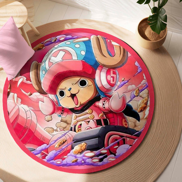 Tony Tony Chopper Round Rug | One Piece Anime Circle Floor Mat | Anti-Slip 3 mm Absorbent Rug for Bedroom, Gaming Room & Anime Decor