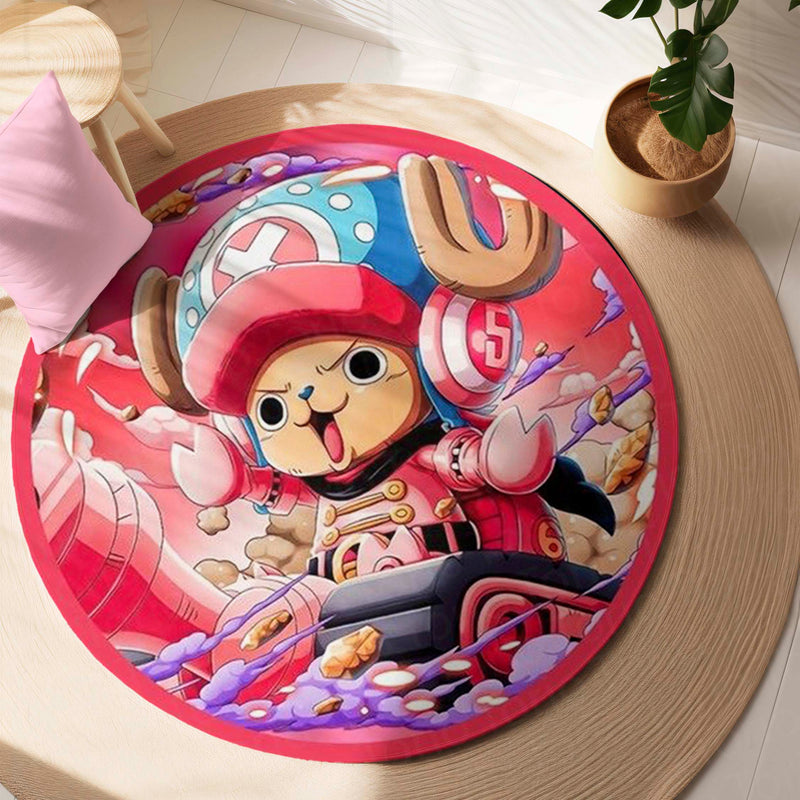 Tony Tony Chopper Round Rug | One Piece Anime Circle Floor Mat | Anti-Slip 3 mm Absorbent Rug for Bedroom, Gaming Room & Anime Decor