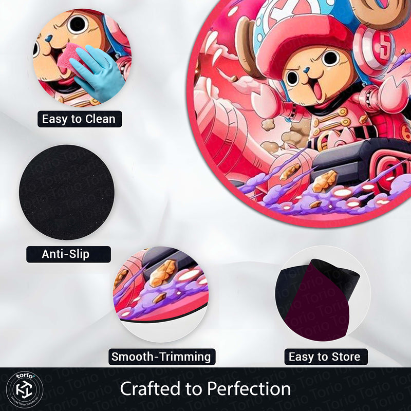 Tony Tony Chopper Round Rug | One Piece Anime Circle Floor Mat | Anti-Slip 3 mm Absorbent Rug for Bedroom, Gaming Room & Anime Decor