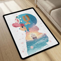 Cute Anime Reindeer Area Rug | Kawaii Cartoon Floor Mat | Aesthetic Character Rug for Bedroom, Kids Room & Gaming Setup Decor