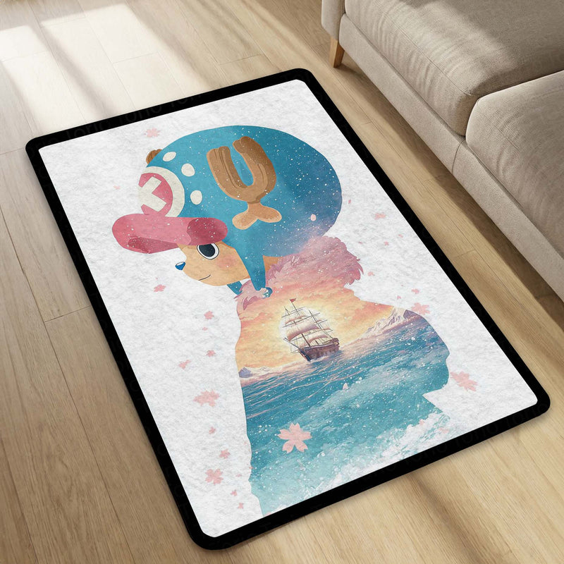 Cute Anime Reindeer Area Rug | Kawaii Cartoon Floor Mat | Aesthetic Character Rug for Bedroom, Kids Room & Gaming Setup Decor