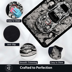 Demon Slayer Toyota GR Supra Anime Area Rug | Tanjiro & Hashira Floor Mat | Demon Slayer Gaming Rug for Bedroom, Gaming Room, Anime Setup & Otaku Decor