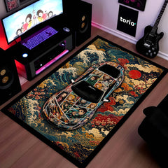 Naruto Shippuden Toyota GR Supra Anime Area Rug | Naruto & Sasuke Floor Mat | Naruto Gaming Rug for Bedroom, Gaming Room, Anime Setup & Otaku Decor