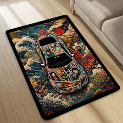 Naruto Shippuden Toyota GR Supra Anime Area Rug | Naruto & Sasuke Floor Mat | Naruto Gaming Rug for Bedroom, Gaming Room, Anime Setup & Otaku Decor