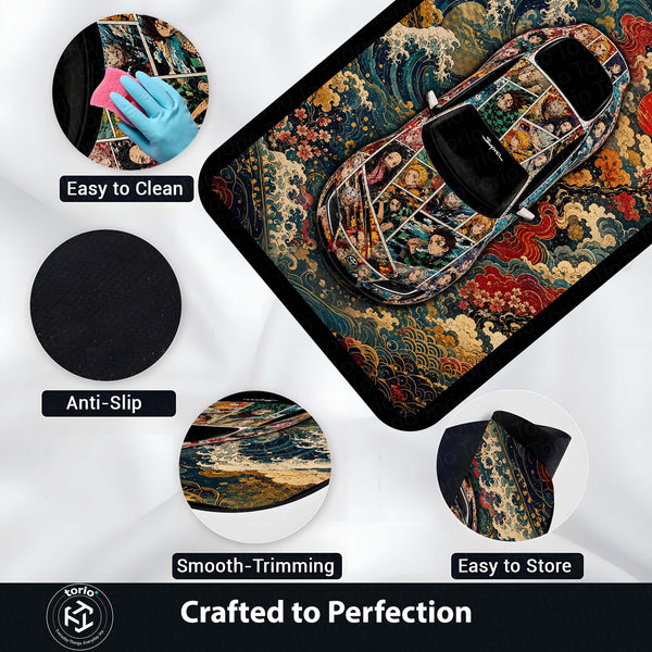 Naruto Shippuden Toyota GR Supra Anime Area Rug | Naruto & Sasuke Floor Mat | Naruto Gaming Rug for Bedroom, Gaming Room, Anime Setup & Otaku Decor