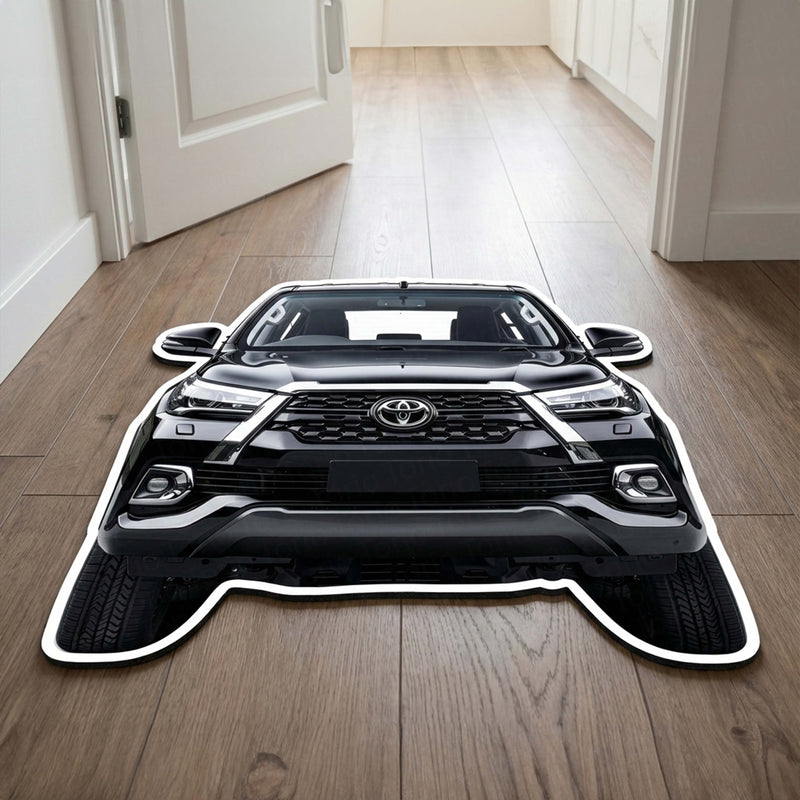 Toyota Fortuner Front View Floor Mat | Anti-Slip 3mm Absorbent SUV Design Rug | Easy Clean Waterproof Floor Mat for Home, Office & Garage