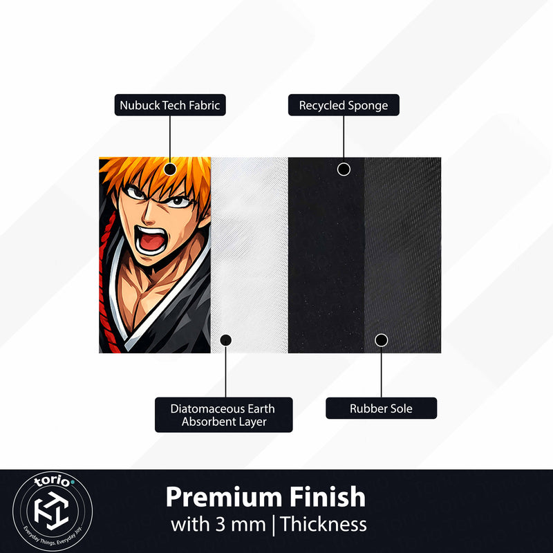Ichigo Kurosaki Cut-out Flat Rug | Bleach Anime Flat Rug | Premium Soul Reaper Gaming Room Floor Decor