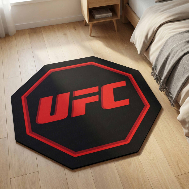 UFC Logo Inspired Floor Mat (3 mm Thick) | MMA Fight Arena Style Mat for Gyms, Studios & Sports Fans