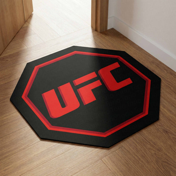 UFC Logo Inspired Floor Mat (3 mm Thick) | MMA Fight Arena Style Mat for Gyms, Studios & Sports Fans
