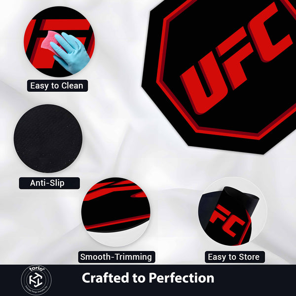 UFC Logo Inspired Floor Mat (3 mm Thick) | MMA Fight Arena Style Mat for Gyms, Studios & Sports Fans