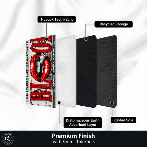 Blood Money Dollar Bedside Runner (3 mm Thick) | Luxury Cash Aesthetic Bedroom Floor Mat for Modern Room Decor