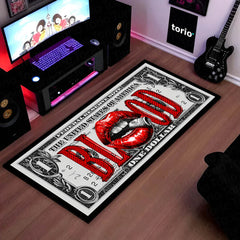 Blood Money Dollar Bedside Runner (3 mm Thick) | Luxury Cash Aesthetic Bedroom Floor Mat for Modern Room Decor