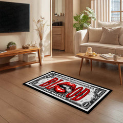 Blood Money Dollar Bedside Runner (3 mm Thick) | Luxury Cash Aesthetic Bedroom Floor Mat for Modern Room Decor