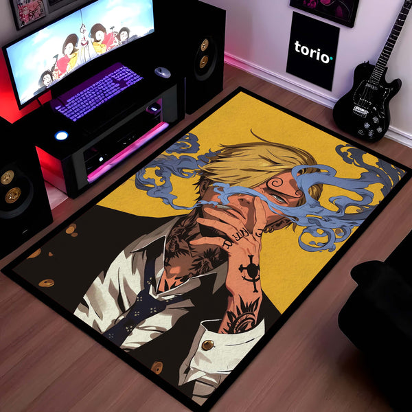 Vinsmoke Sanji One Piece Area Rug | Anime Character Floor Mat | Stylish Sanji Design Rug for Bedroom, Gaming Room & Anime Decor