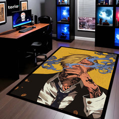 Vinsmoke Sanji One Piece Area Rug | Anime Character Floor Mat | Stylish Sanji Design Rug for Bedroom, Gaming Room & Anime Decor