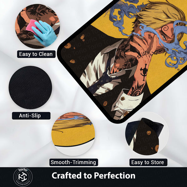 Vinsmoke Sanji One Piece Area Rug | Anime Character Floor Mat | Stylish Sanji Design Rug for Bedroom, Gaming Room & Anime Decor