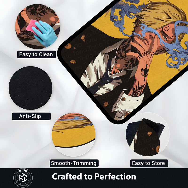 Vinsmoke Sanji One Piece Area Rug | Anime Character Floor Mat | Stylish Sanji Design Rug for Bedroom, Gaming Room & Anime Decor