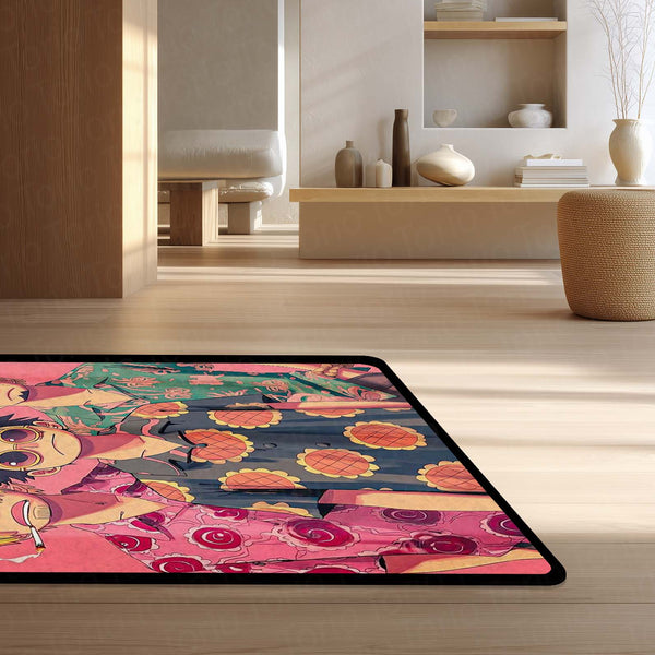Luffy Sanji Zoro Anime Area Rug | One Piece Trio Floor Mat | Straw Hat Crew Gaming Rug for Bedroom, Otaku Room & Anime Setup Decor