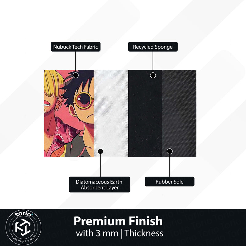 Luffy Sanji Zoro Anime Area Rug | One Piece Trio Floor Mat | Straw Hat Crew Gaming Rug for Bedroom, Otaku Room & Anime Setup Decor