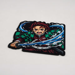 Tanjiro Kamado Water Breathing Cut-out Flat Rug | Demon Slayer Anime Flat Rug | Premium Hashira-Inspired Gaming Room Floor Decor