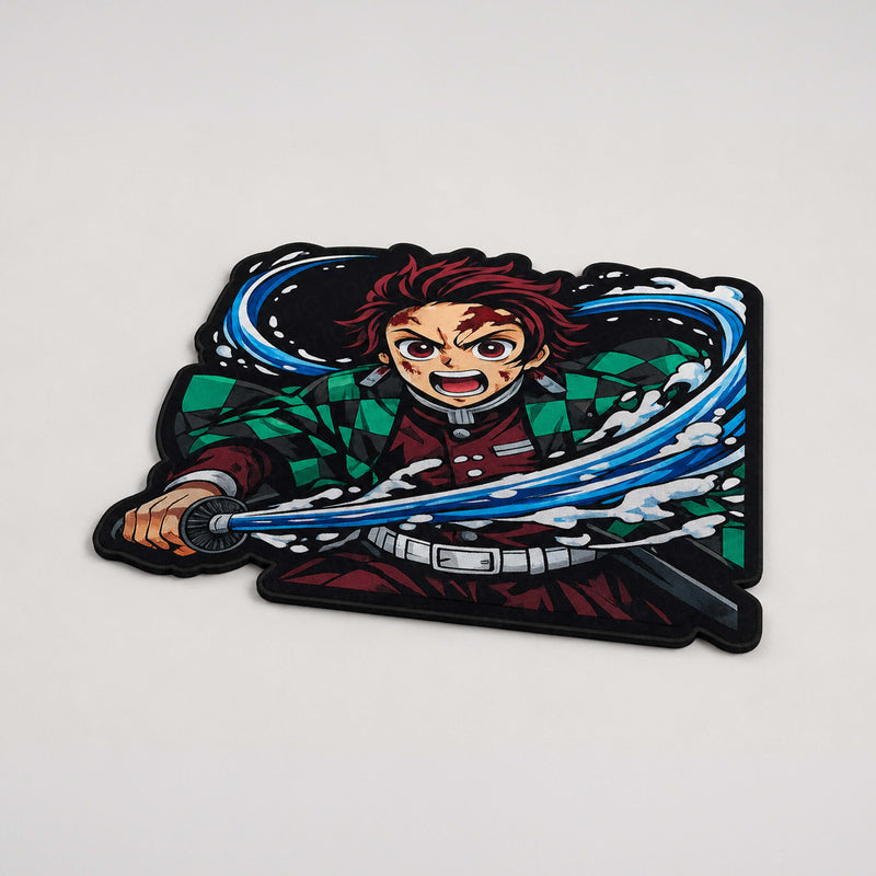 Tanjiro Kamado Water Breathing Cut-out Flat Rug | Demon Slayer Anime Flat Rug | Premium Hashira-Inspired Gaming Room Floor Decor