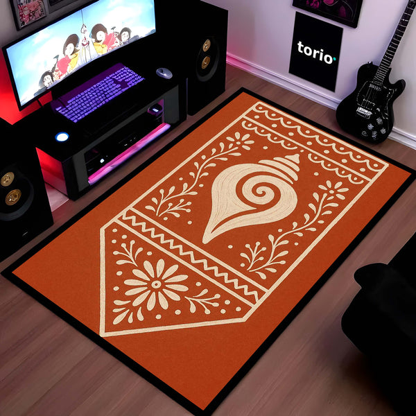 Warli Tribal Art Area Rug | Traditional Indian Folk Floor Mat | Cultural Heritage Decorative Rug for Living Room, Bedroom & Ethnic Home Decor