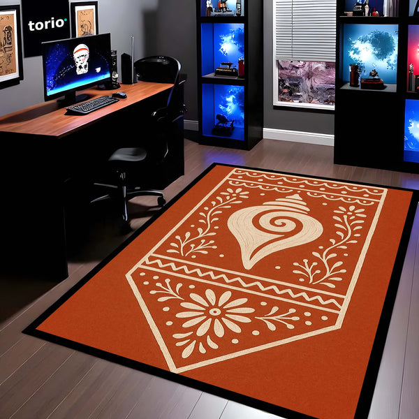 Warli Tribal Art Area Rug | Traditional Indian Folk Floor Mat | Cultural Heritage Decorative Rug for Living Room, Bedroom & Ethnic Home Decor