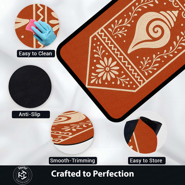 Warli Tribal Art Area Rug | Traditional Indian Folk Floor Mat | Cultural Heritage Decorative Rug for Living Room, Bedroom & Ethnic Home Decor