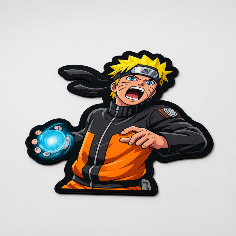 Naruto Uzumaki Rasengan Cut-out Flat Rug | Naruto Anime Flat Rug | Premium Shinobi Gaming Room Floor Decor